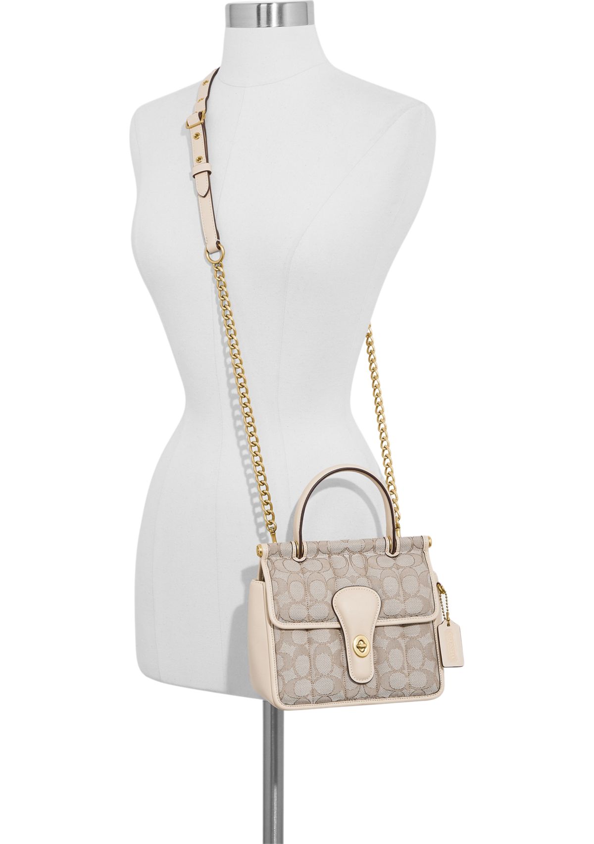 Willis Top Handle Bag 18 in Signature Jacquard with Quilting 