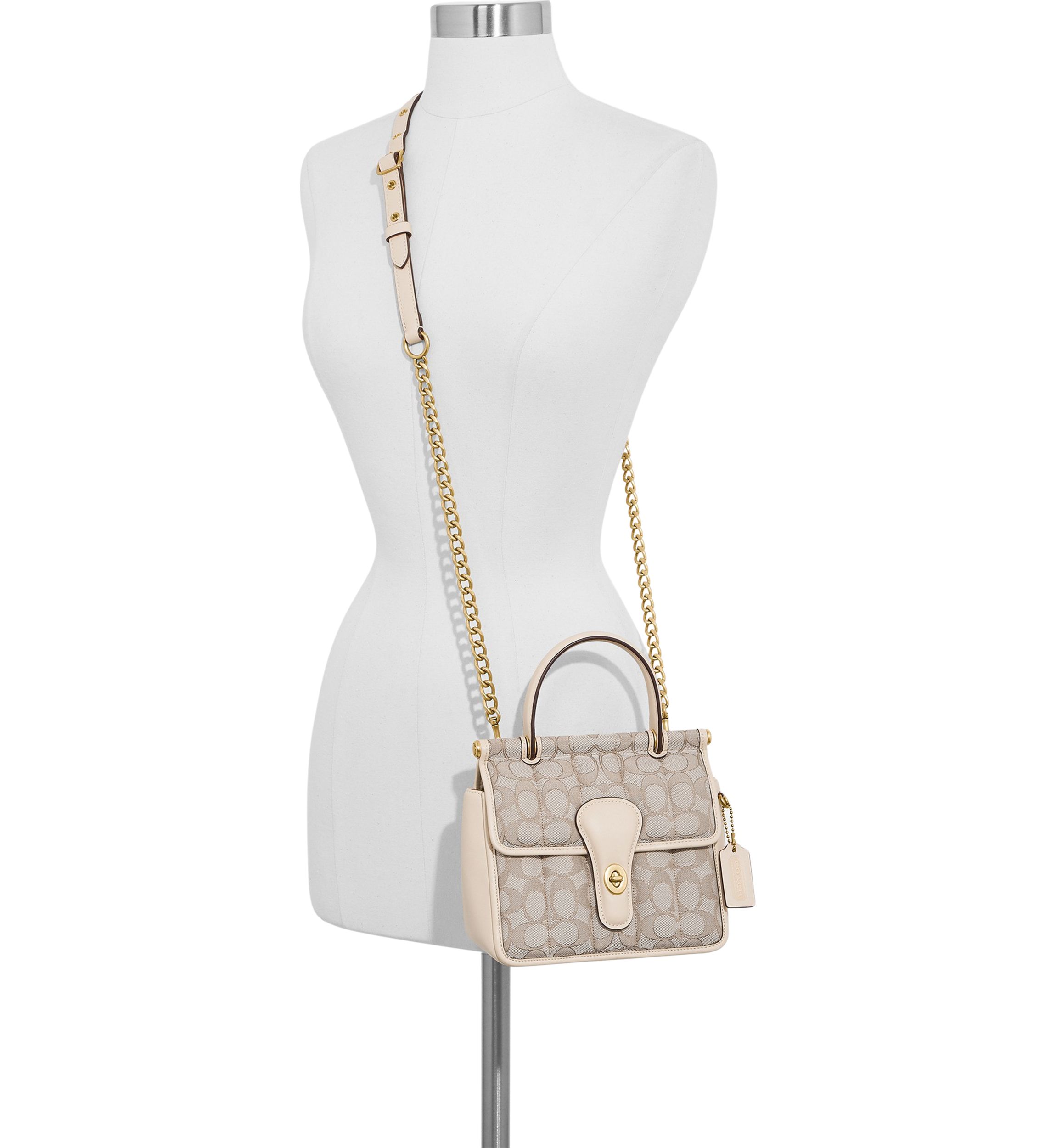 Willis Top Handle Bag 18 in Signature Jacquard with Quilting 