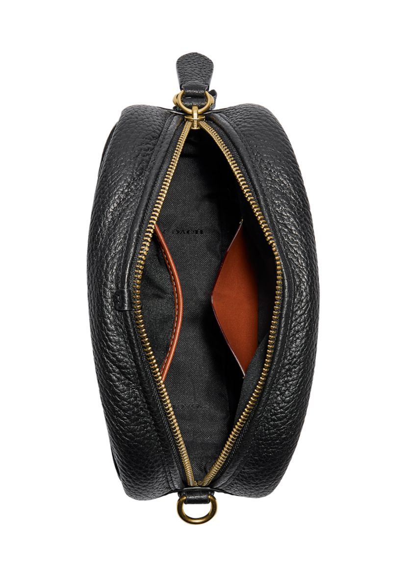 Soft Pebble Leather Camera Bag with Leather Strap
