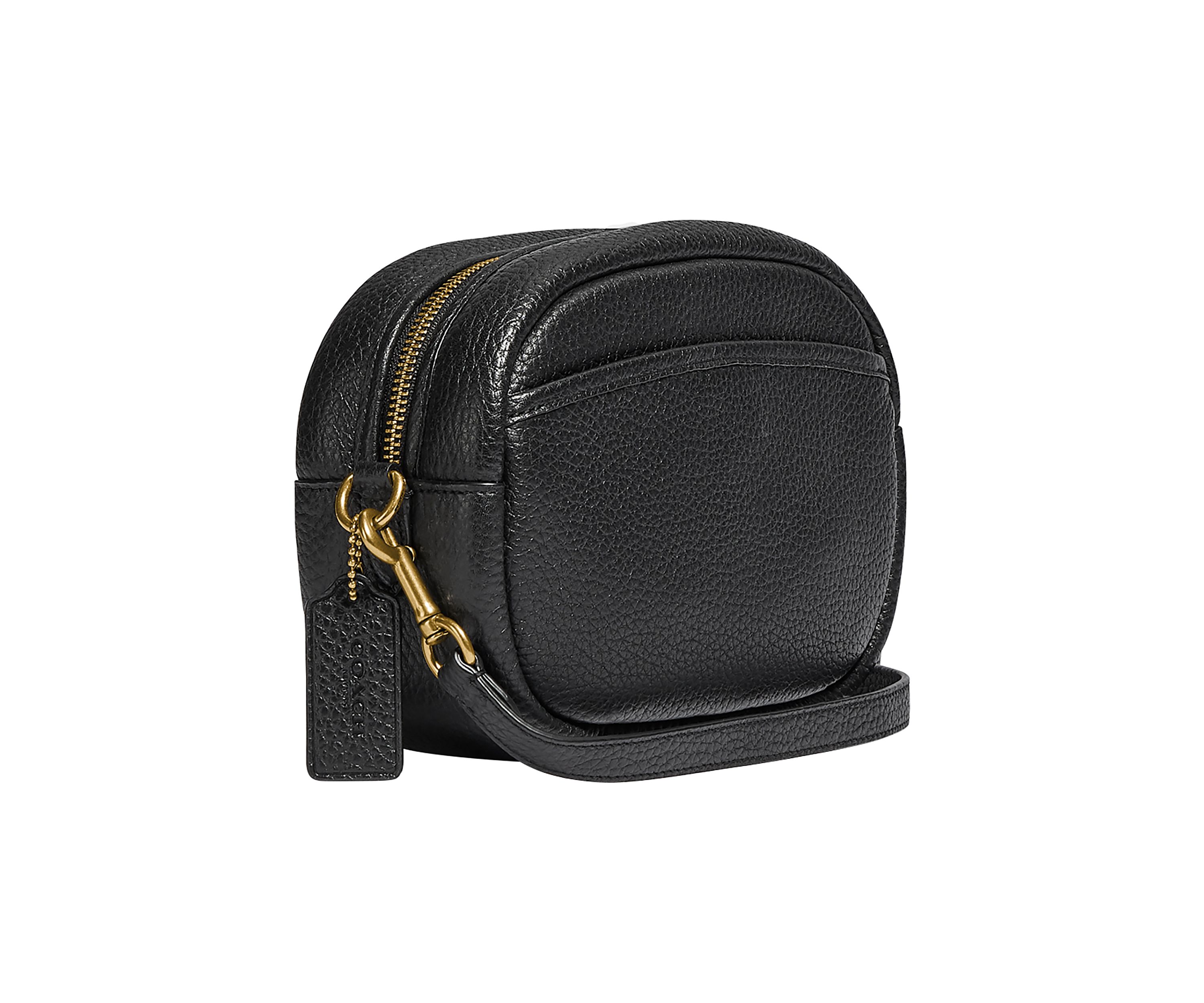 Soft Pebble Leather Camera Bag with Leather Strap