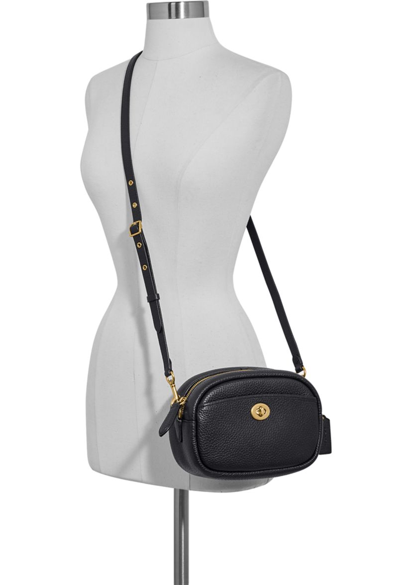 Soft Pebble Leather Camera Bag with Leather Strap