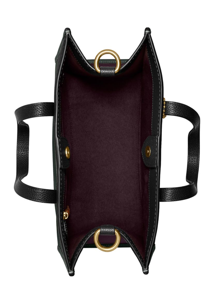 Field Tote in Color Block Leather with Badge