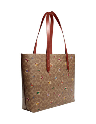 COACH Highline Tote in Signature Canvas with Kittens Print | belk