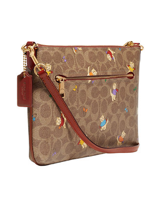 COACH Polly Crossbody in Signature Canvas with Kittens Print | belk