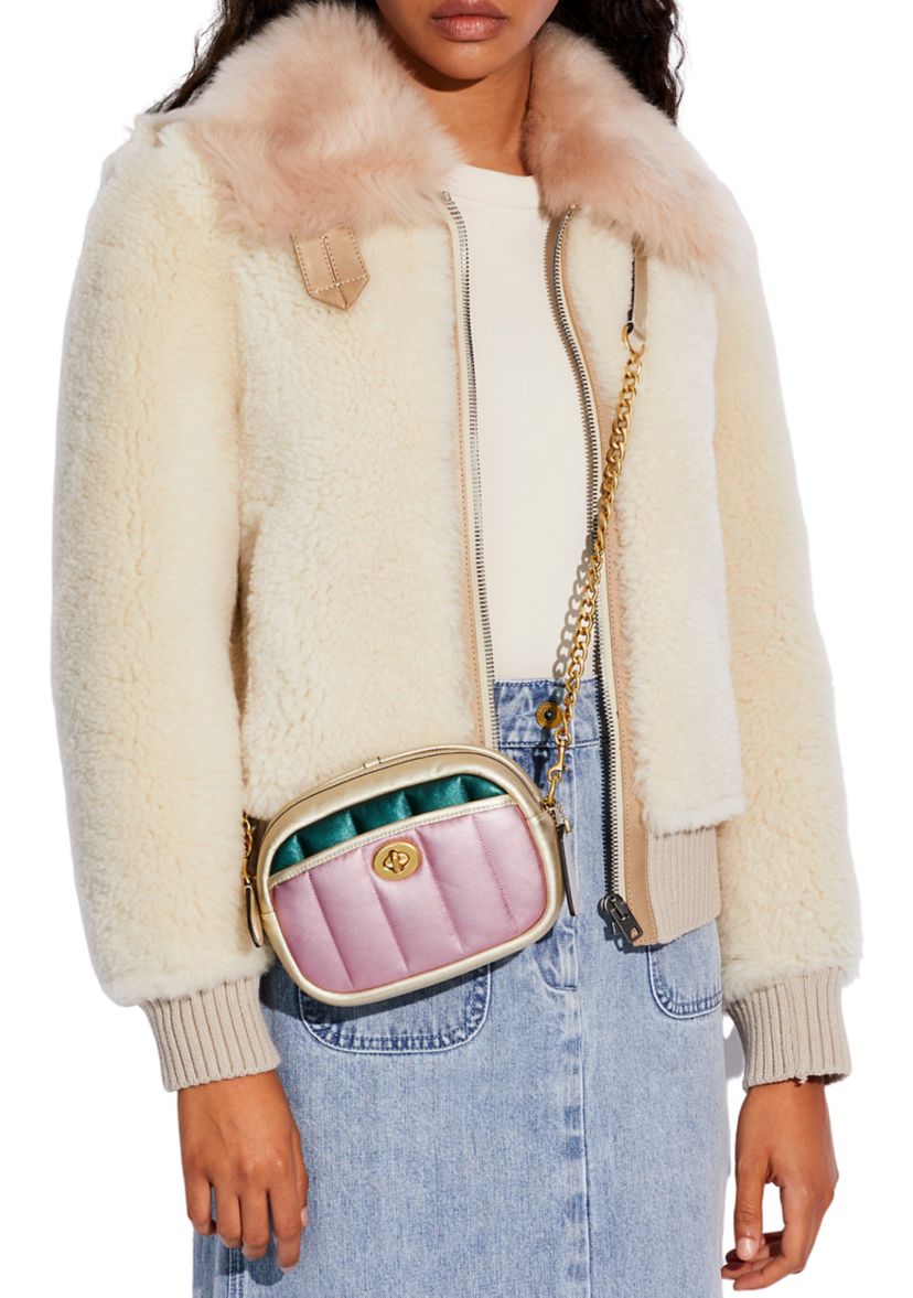 Small Camera Bag with Color Block Quilting