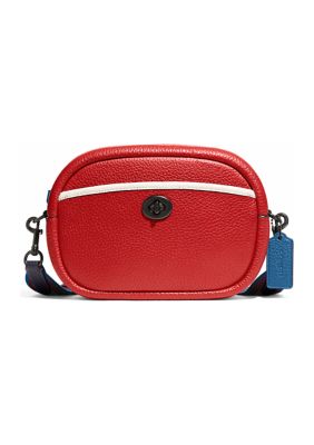 Coach Red Blue Colorblock Leather Camera Guitar Strap Crossbody Bag NW –  Design Her Boutique