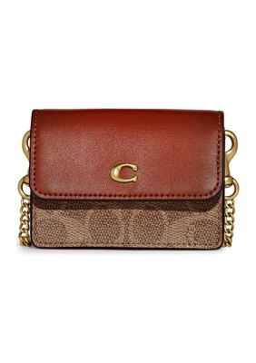 Coach Women's Half Flap Card Case In Color Block Signature Canvas