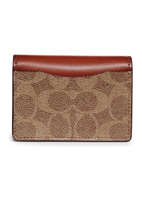 COACH Signature Logo Colorblock Half Flap Card Case