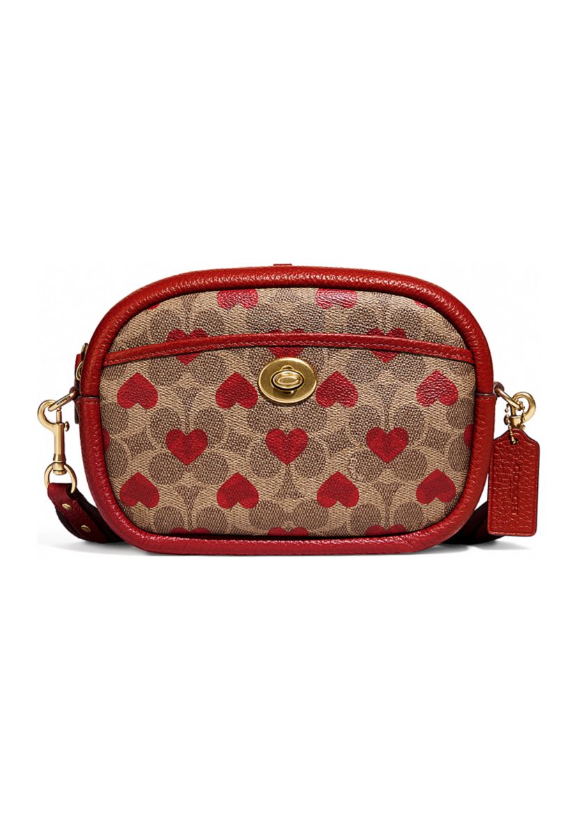 Camera Bag in Signature Canvas with Heart Print
