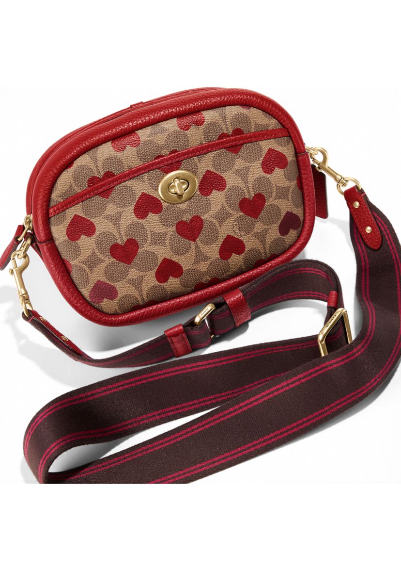 Camera Bag in Signature Canvas with Heart Print