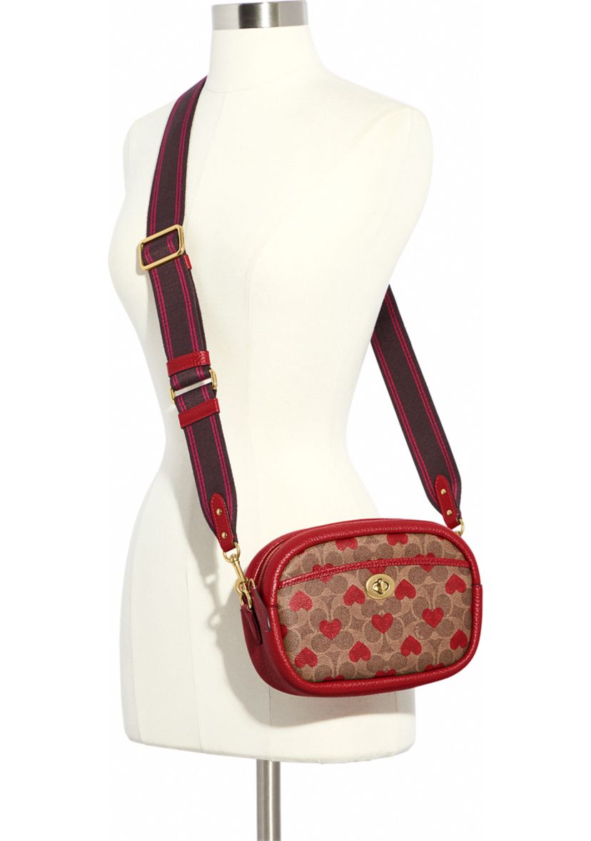 Camera Bag in Signature Canvas with Heart Print