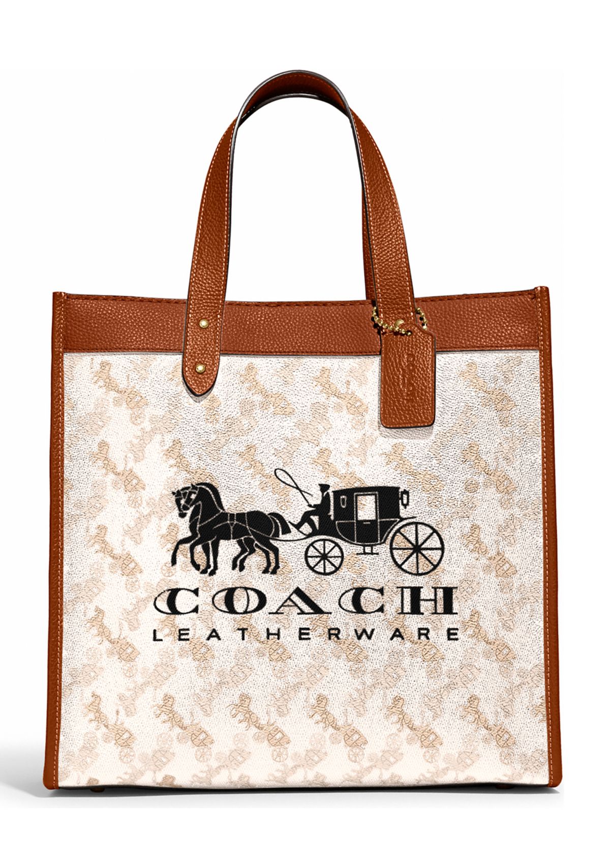 Field Tote with Horse and Carriage Print and Carriage Badge
