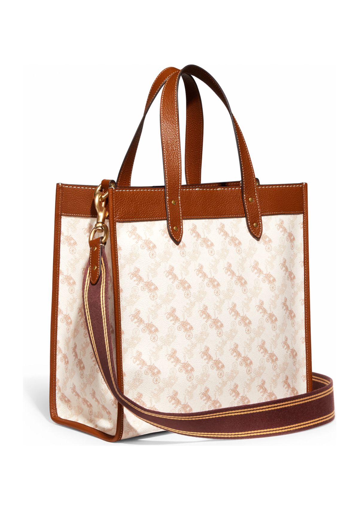 Field Tote with Horse and Carriage Print and Carriage Badge