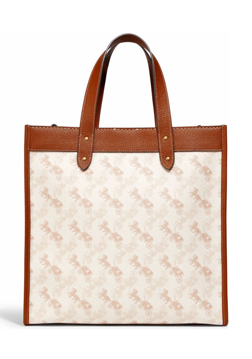 Field Tote with Horse and Carriage Print and Carriage Badge