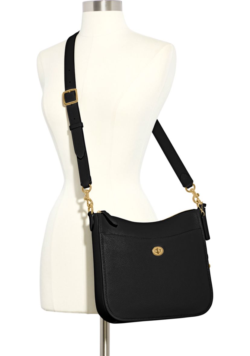 Polished Pebble Leather Chaise Crossbody