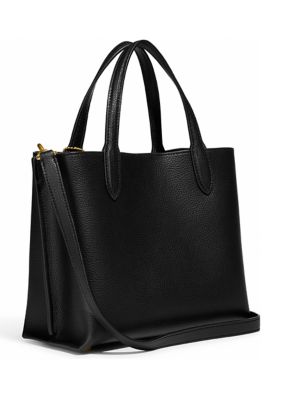 COACH Polished Pebble Leather Market Tote in Black