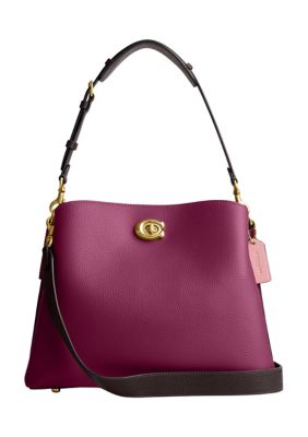 Coach Willow Shoulder Bag In Color Block With Signature Canvas Interior