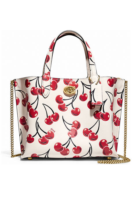 COACH Cherry Print Willow Tote