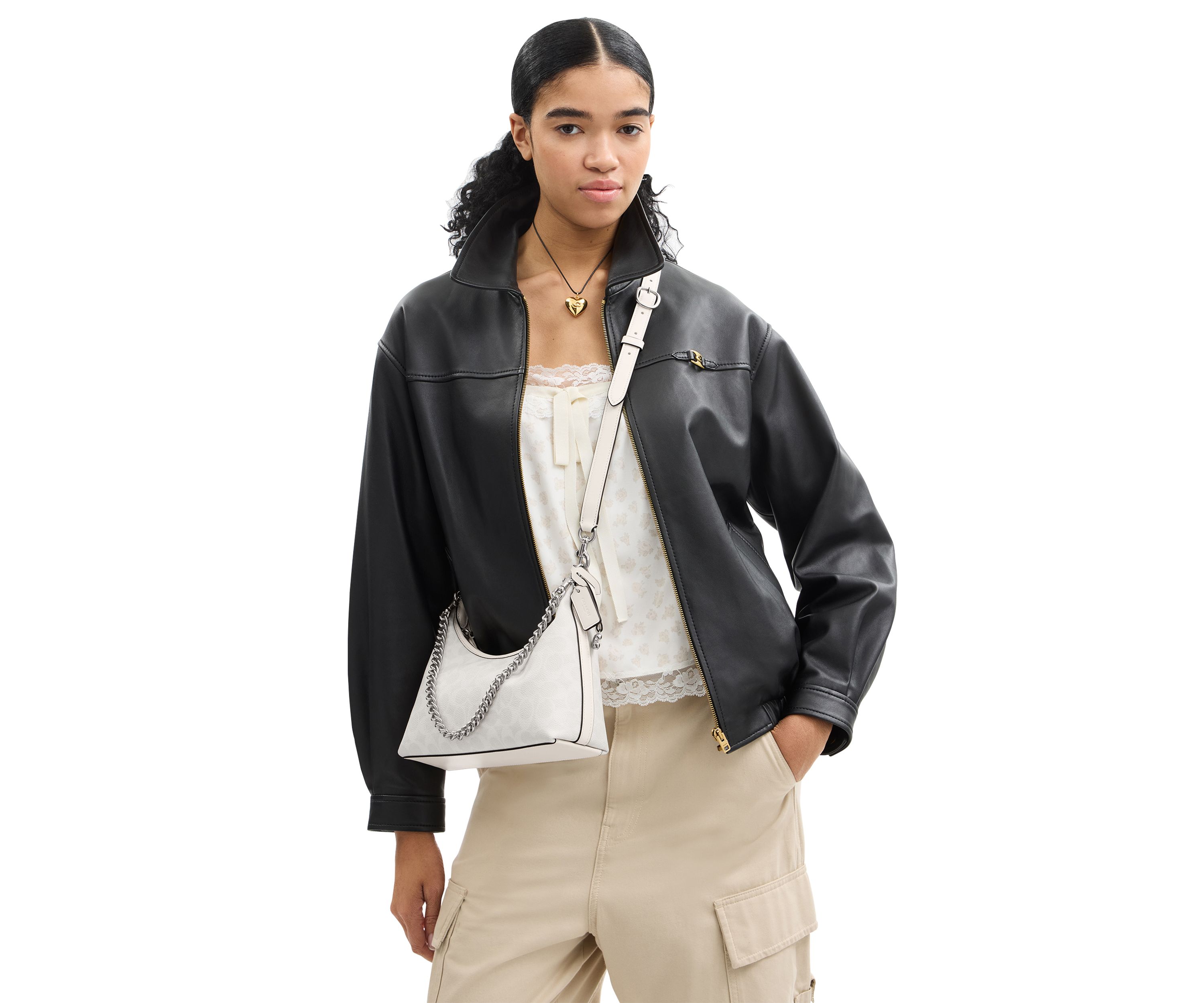 Juliet Signature Canvas Shoulder Bag 