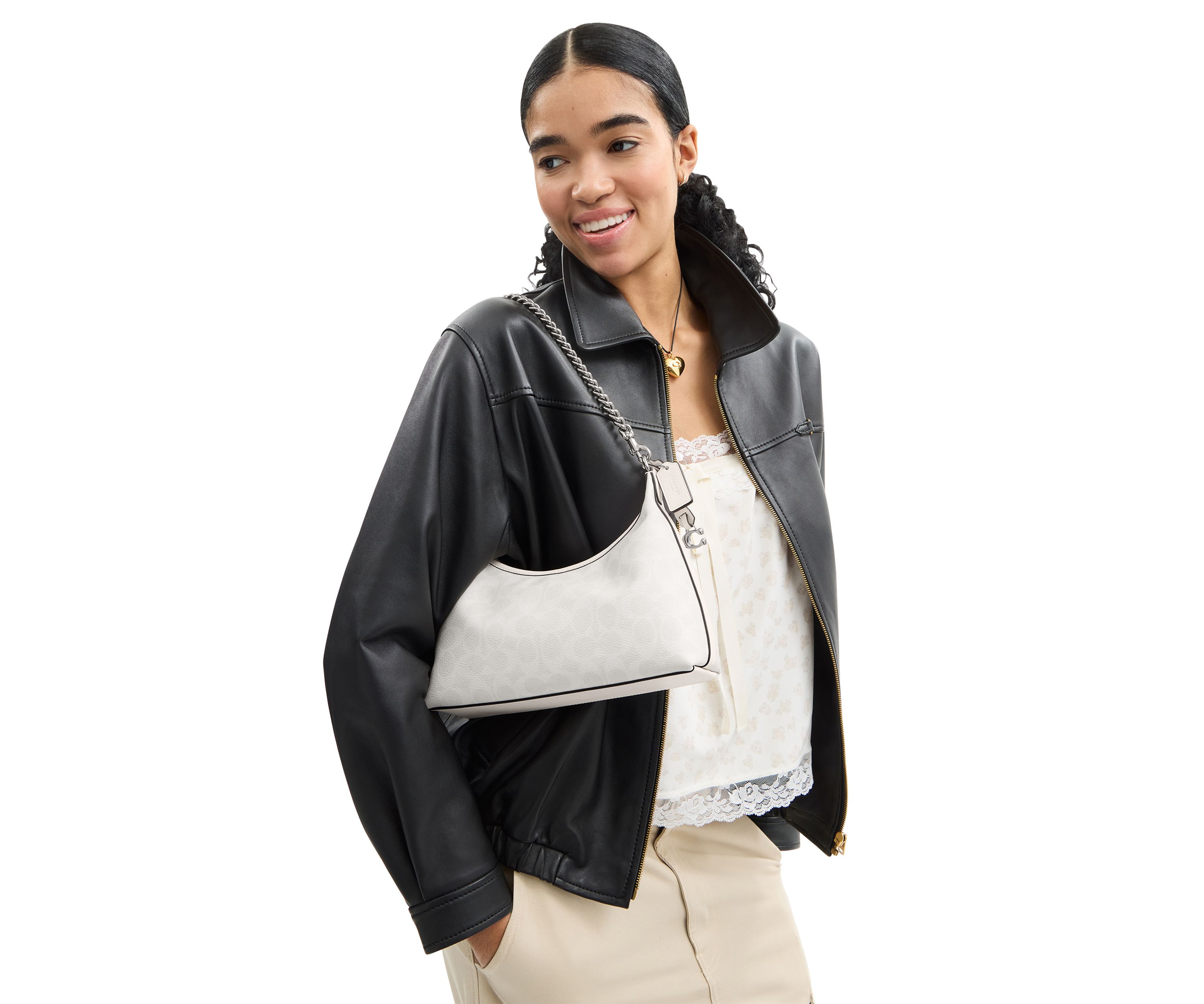 Juliet Signature Canvas Shoulder Bag 