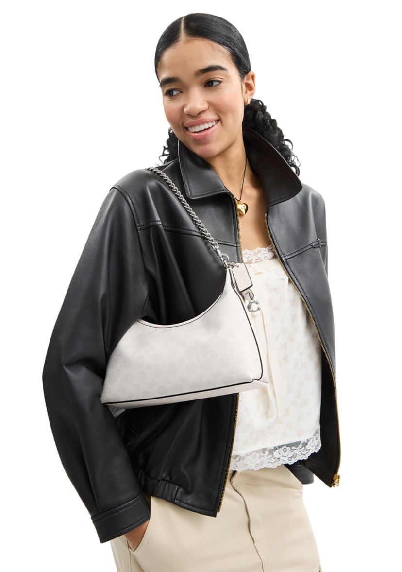 Juliet Signature Canvas Shoulder Bag 