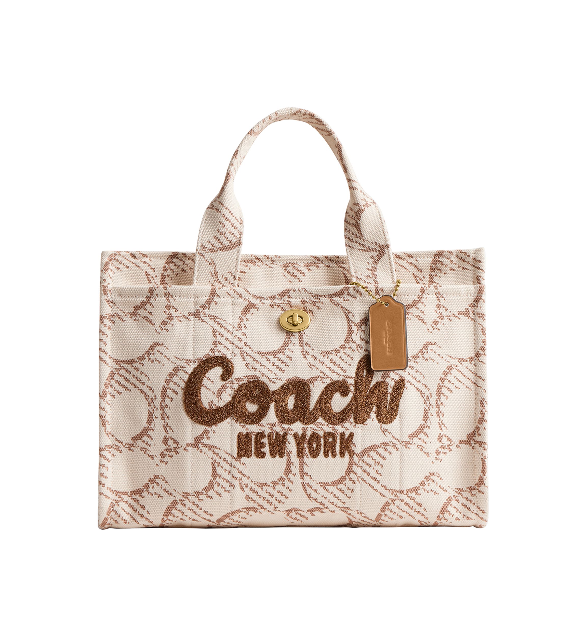 Signature C Printed Canvas Cargo Tote Bag