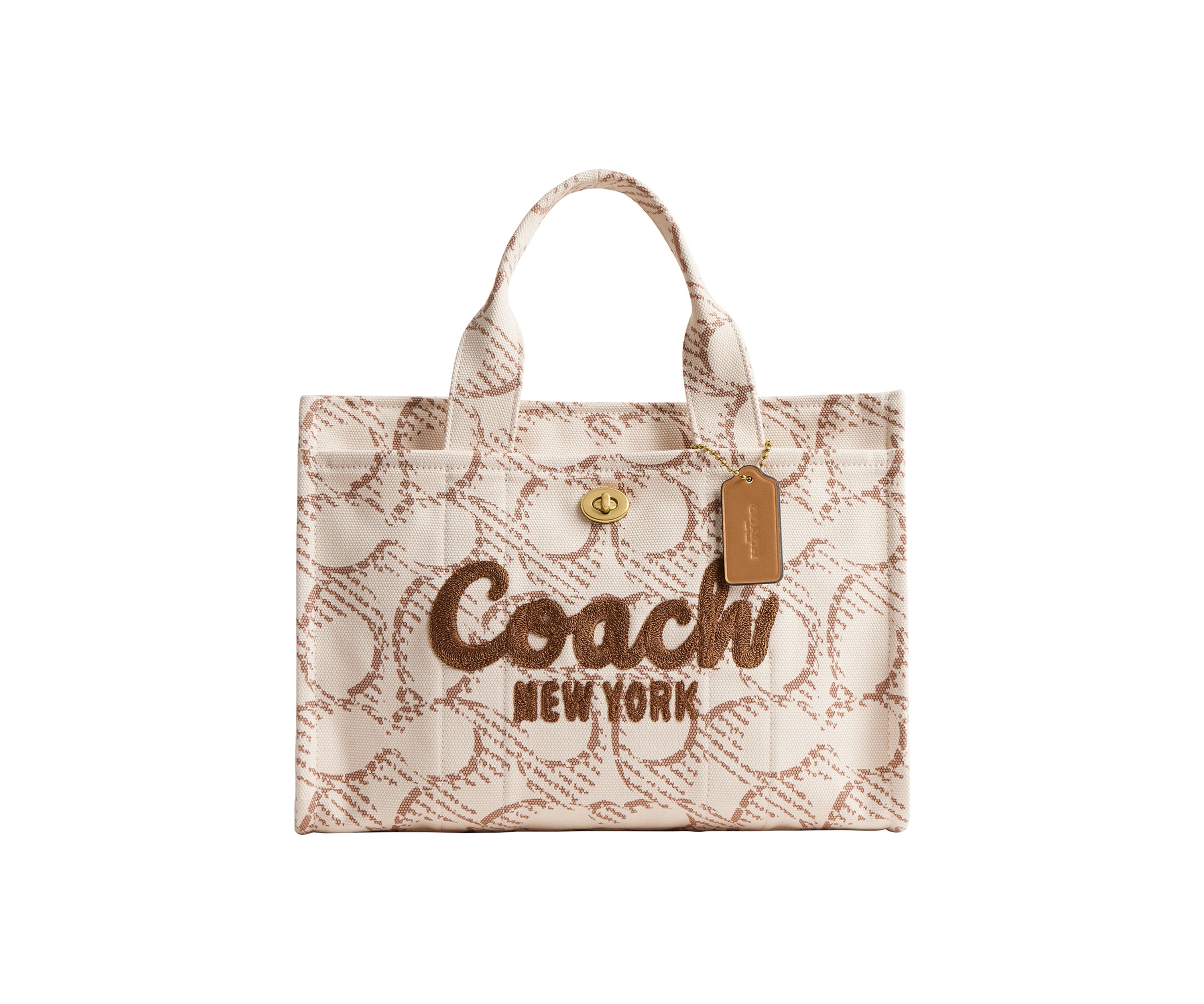 Signature C Printed Canvas Cargo Tote Bag