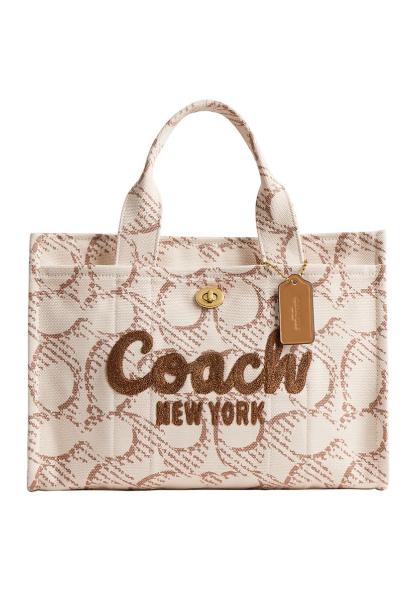 Signature C Printed Canvas Cargo Tote Bag