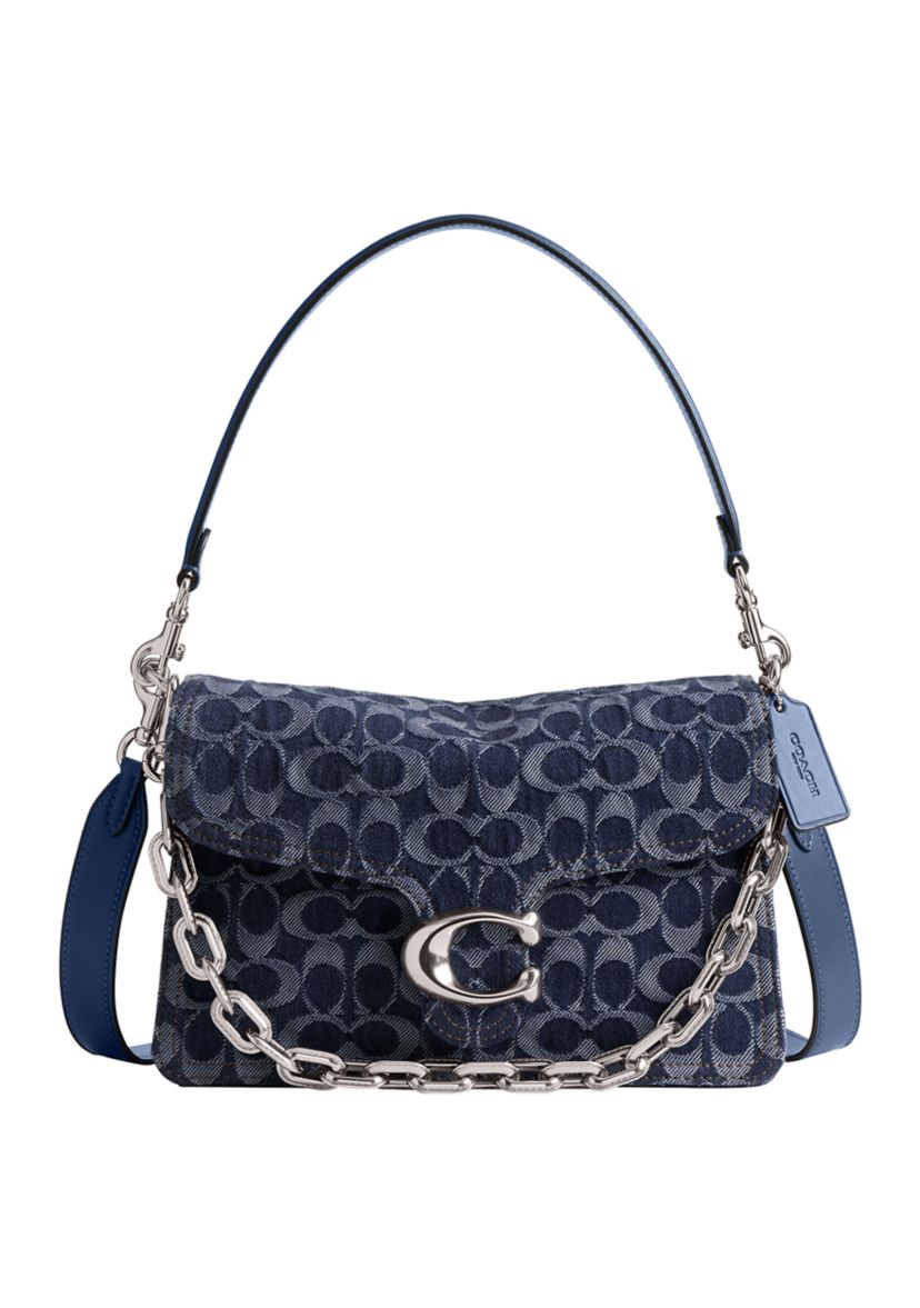 Chain Tabby Shoulder Bag in Signature Denim