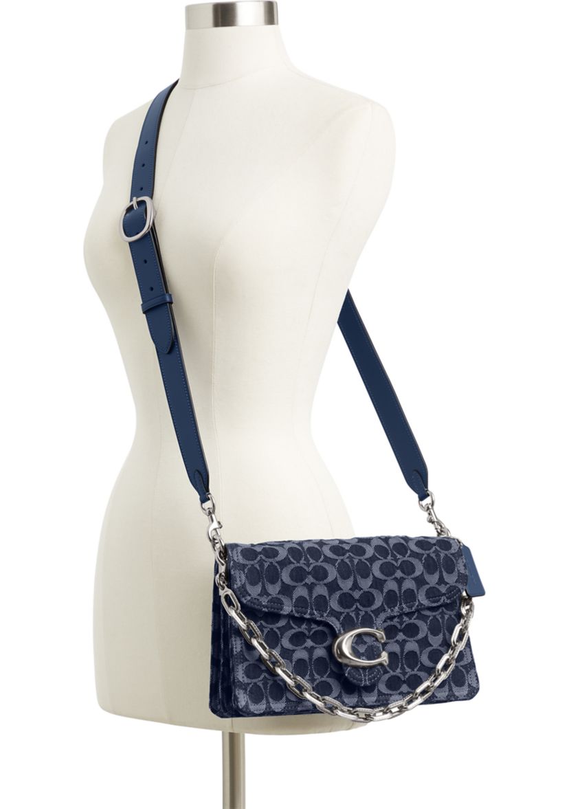 Chain Tabby Shoulder Bag in Signature Denim