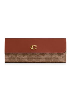 COACH Women's Mila Long Flap Wallet in Signature Canvas
