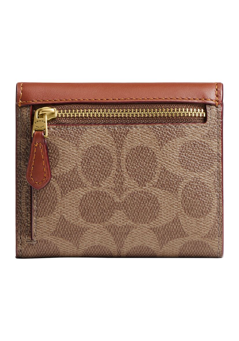 MIla Small Flap Wallet in Signature Canvas 