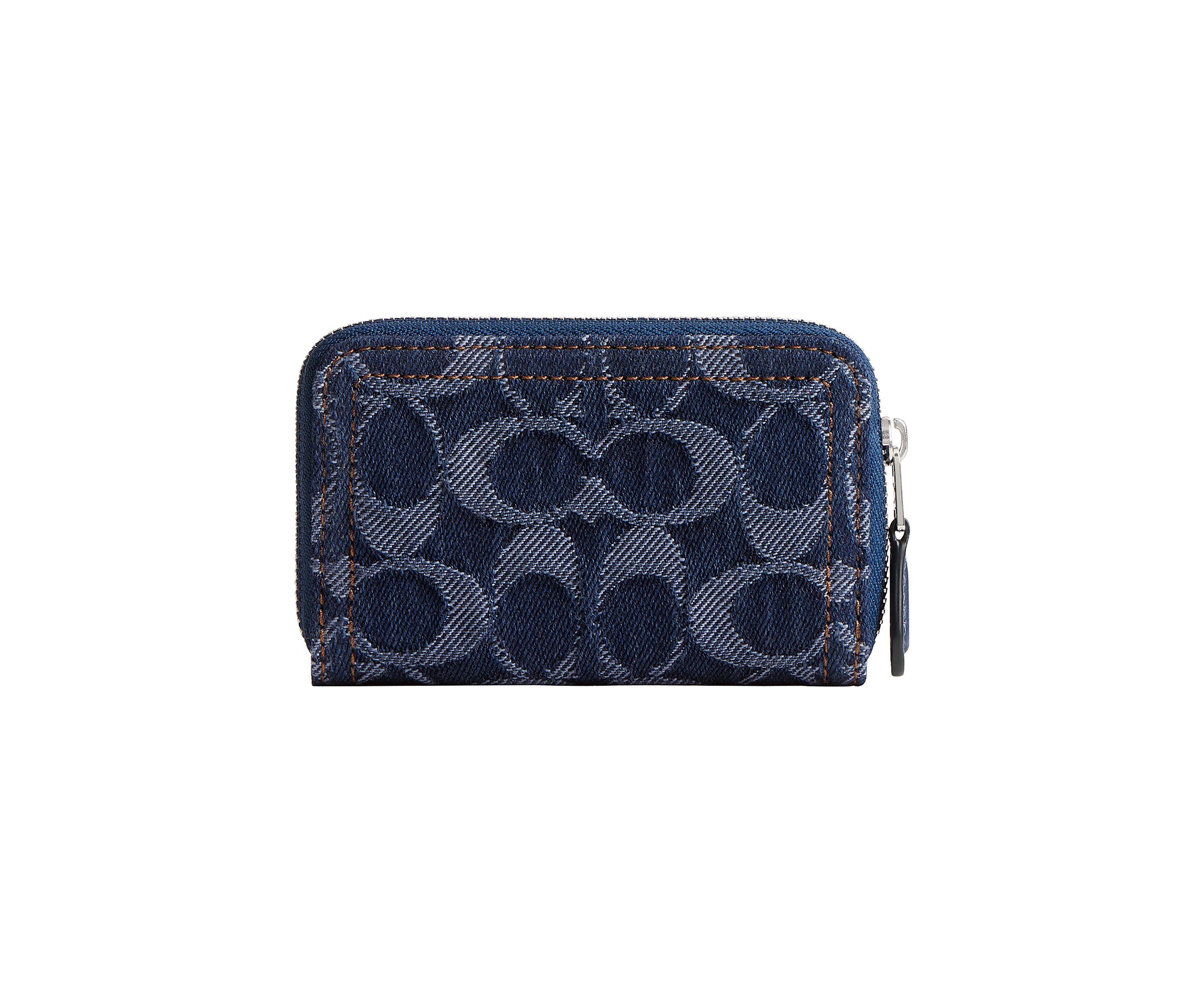 Essential Small Zip Around Card Case in Signature Denim