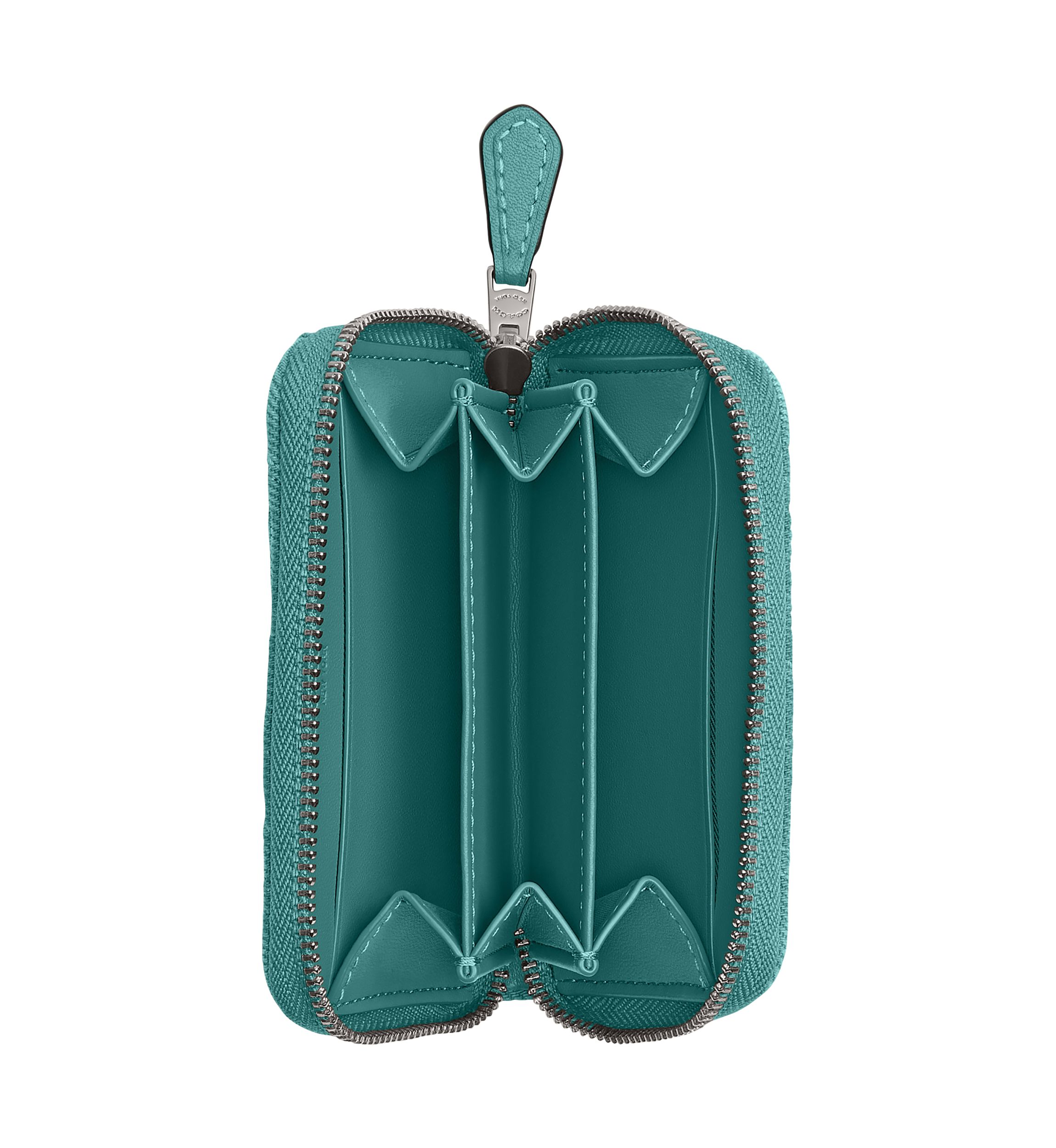 Colored Denim Small Zip Around Card Case with Quilting