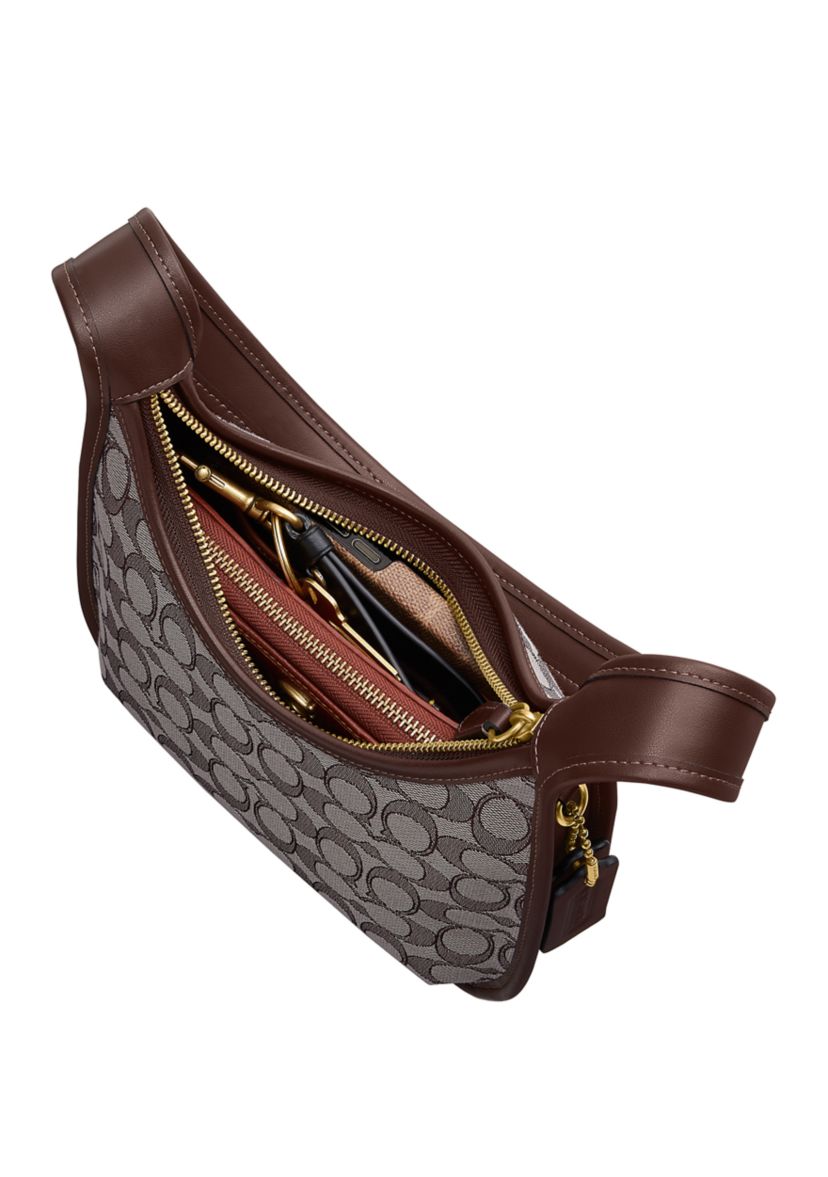 Curve Zip Bag in Signature Jacquard