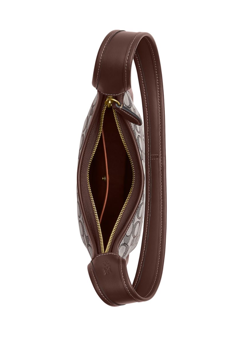 Curve Zip Bag in Signature Jacquard