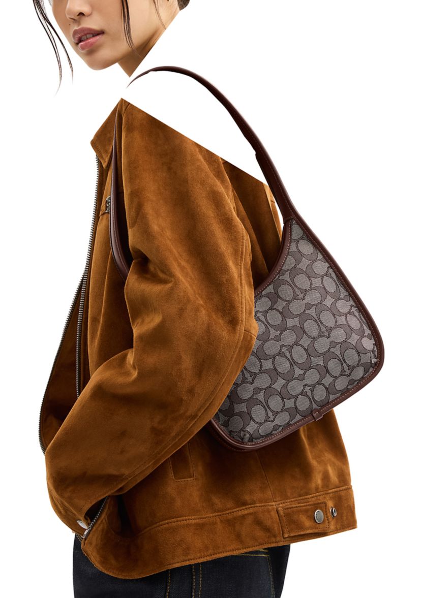 Curve Zip Bag in Signature Jacquard
