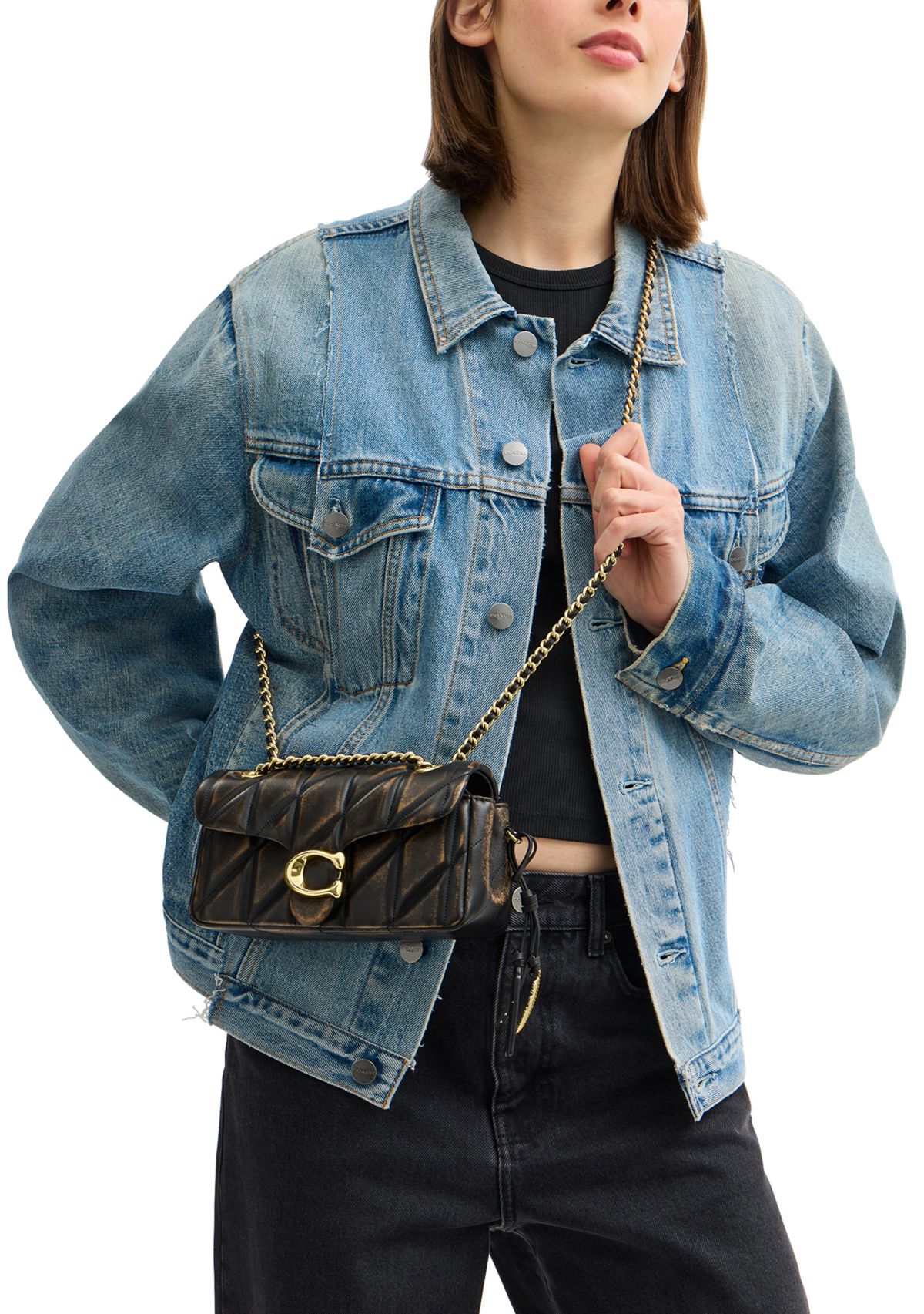 Tabby Shoulder Bag 20 in Loved Leather with Quilting