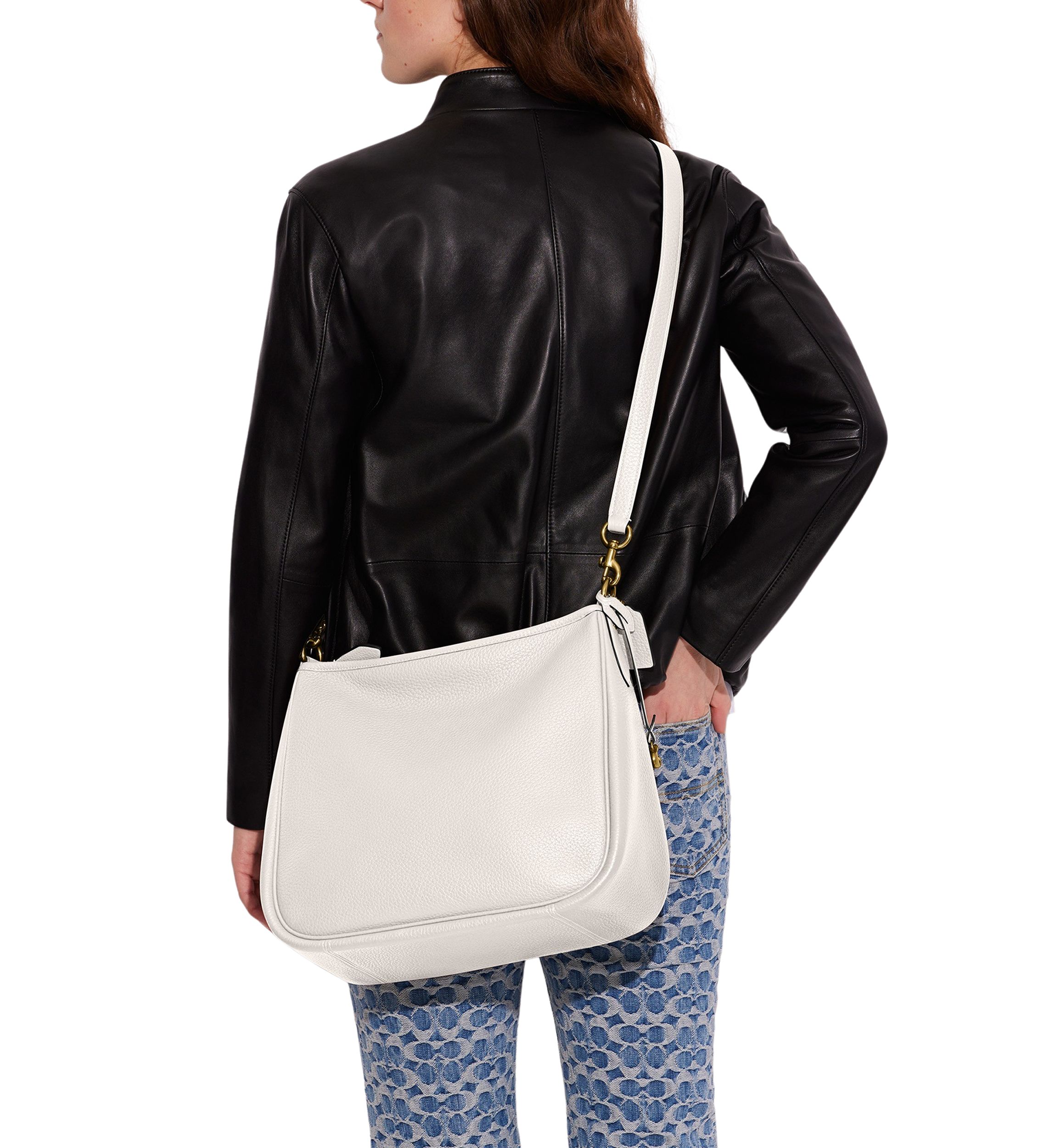 Soft Pebble Leather Cary Shoulder Bag