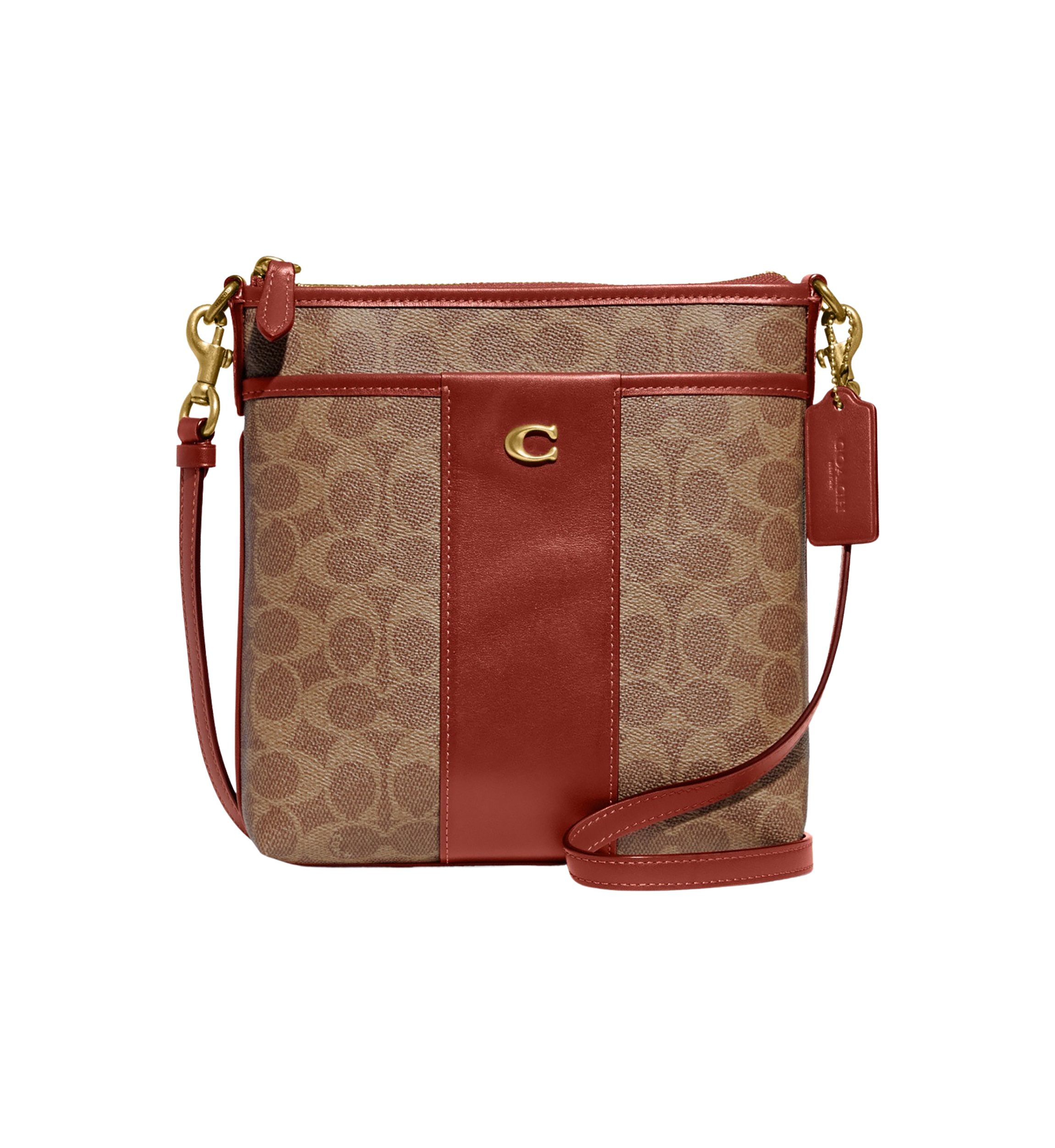 Color Block Coated Canvas Signature Kitt Crossbody Bag