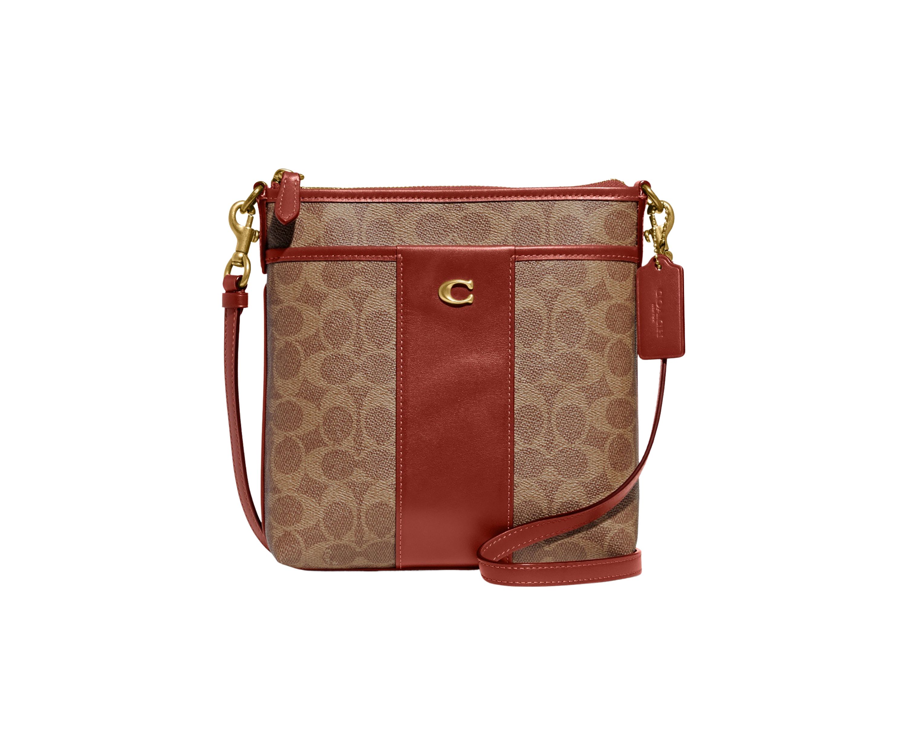 Color Block Coated Canvas Signature Kitt Crossbody Bag