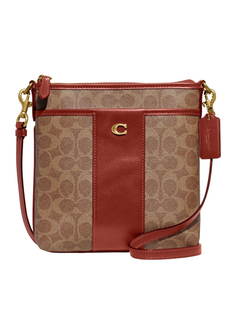 Color Block Coated Canvas Signature Kitt Crossbody Bag