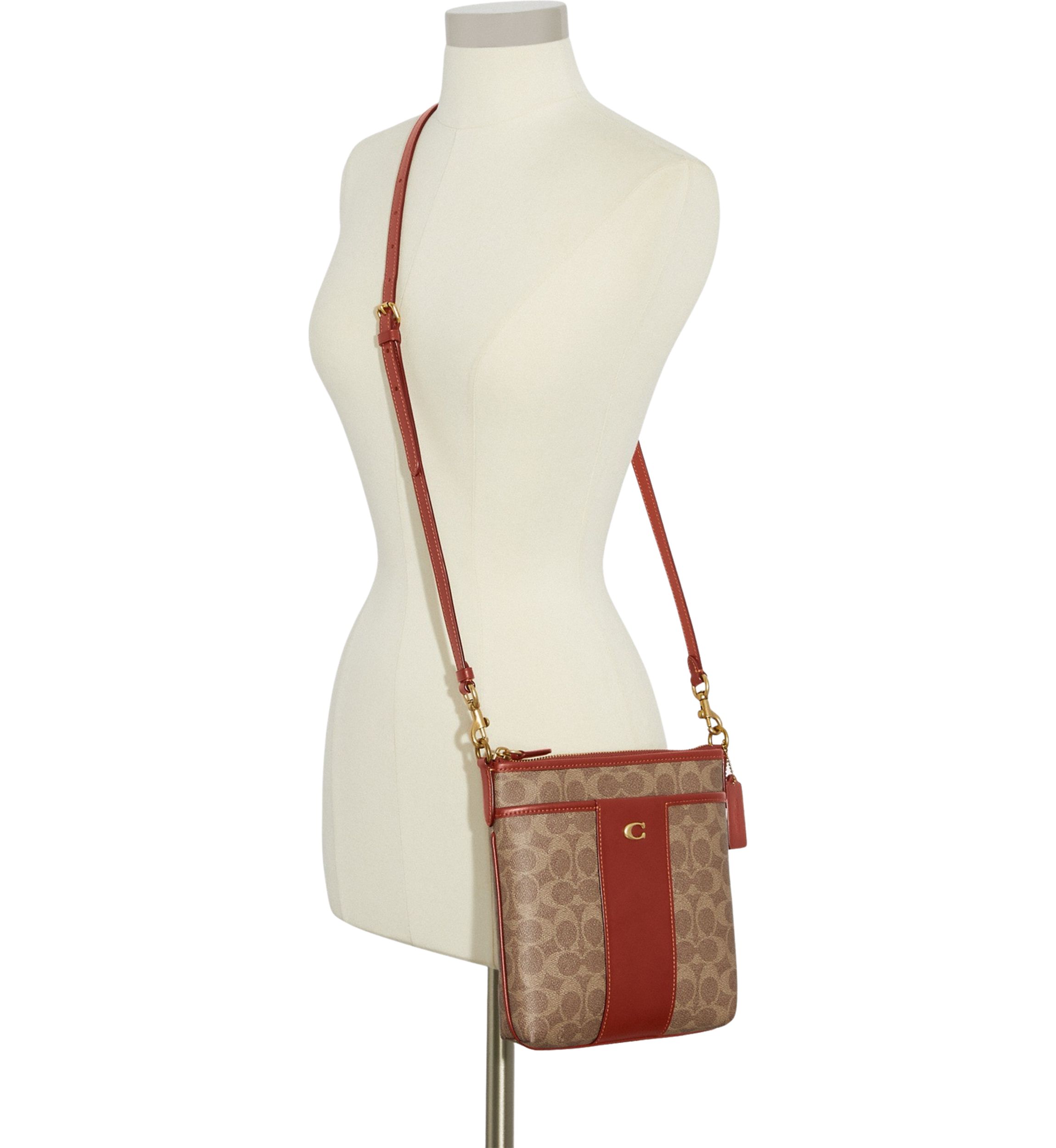 Color Block Coated Canvas Signature Kitt Crossbody Bag