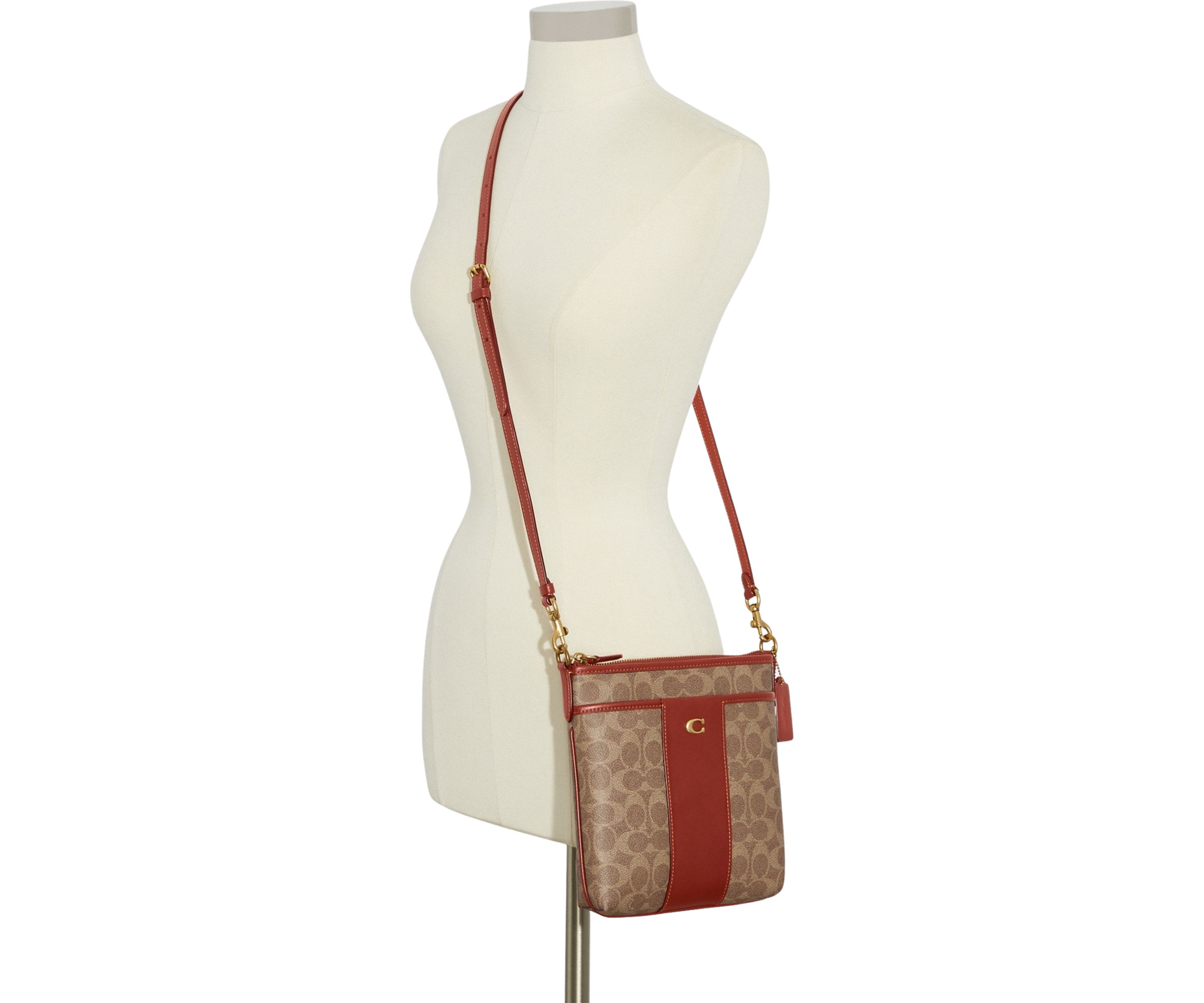 Color Block Coated Canvas Signature Kitt Crossbody Bag