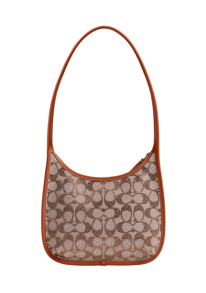 Curve Zip Bag in Crystal Signature Jacquard 