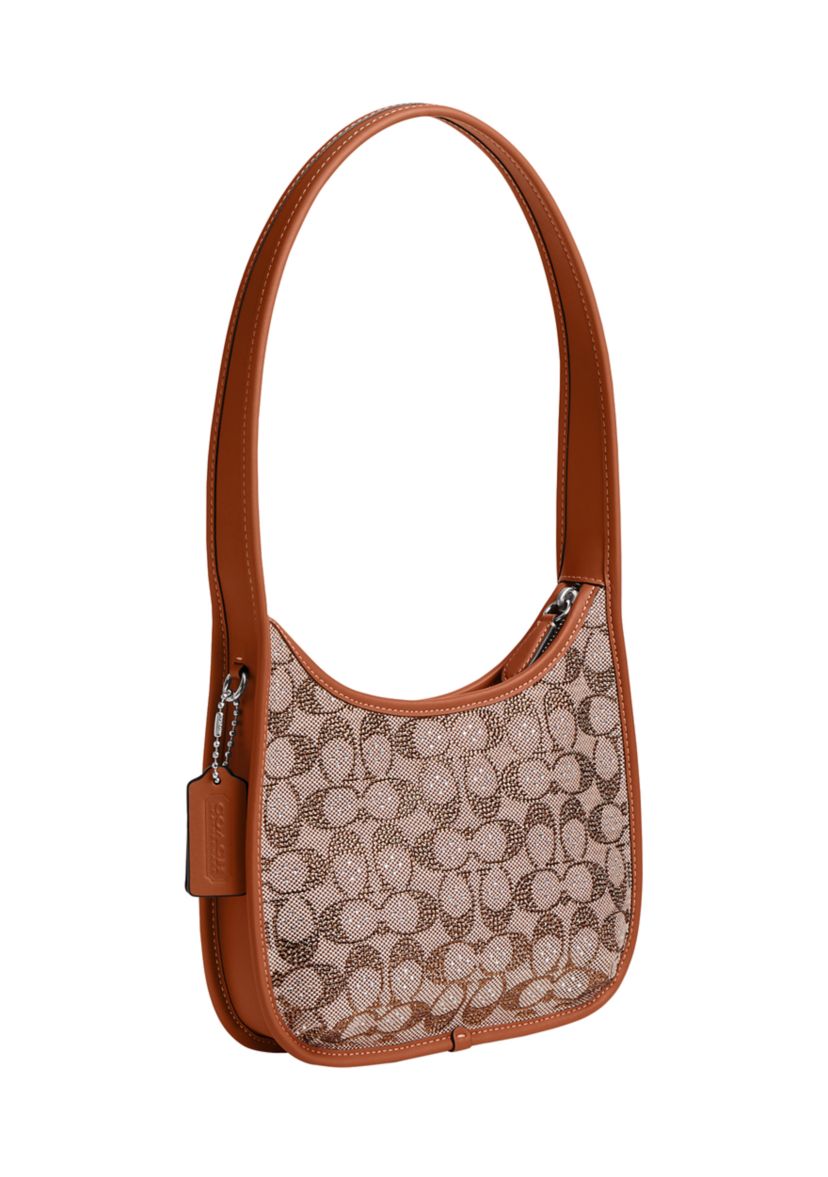 Curve Zip Bag in Crystal Signature Jacquard 