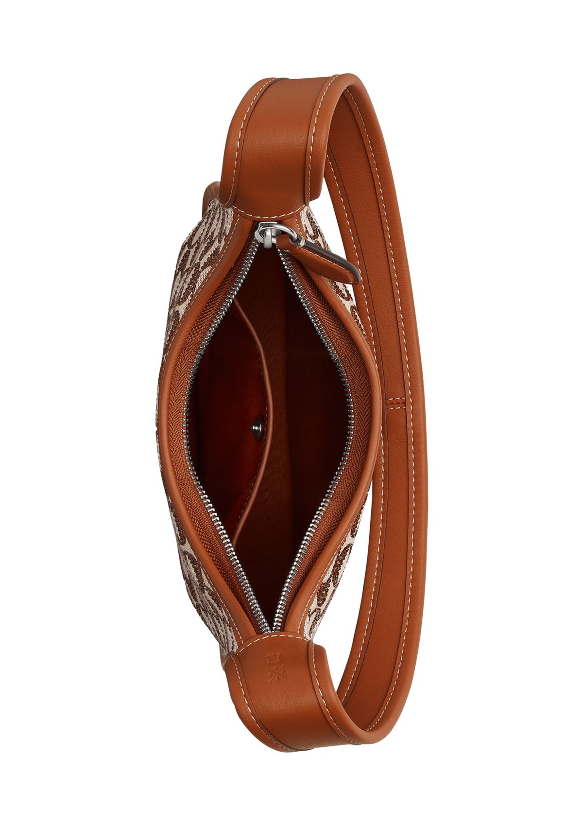 Curve Zip Bag in Crystal Signature Jacquard 