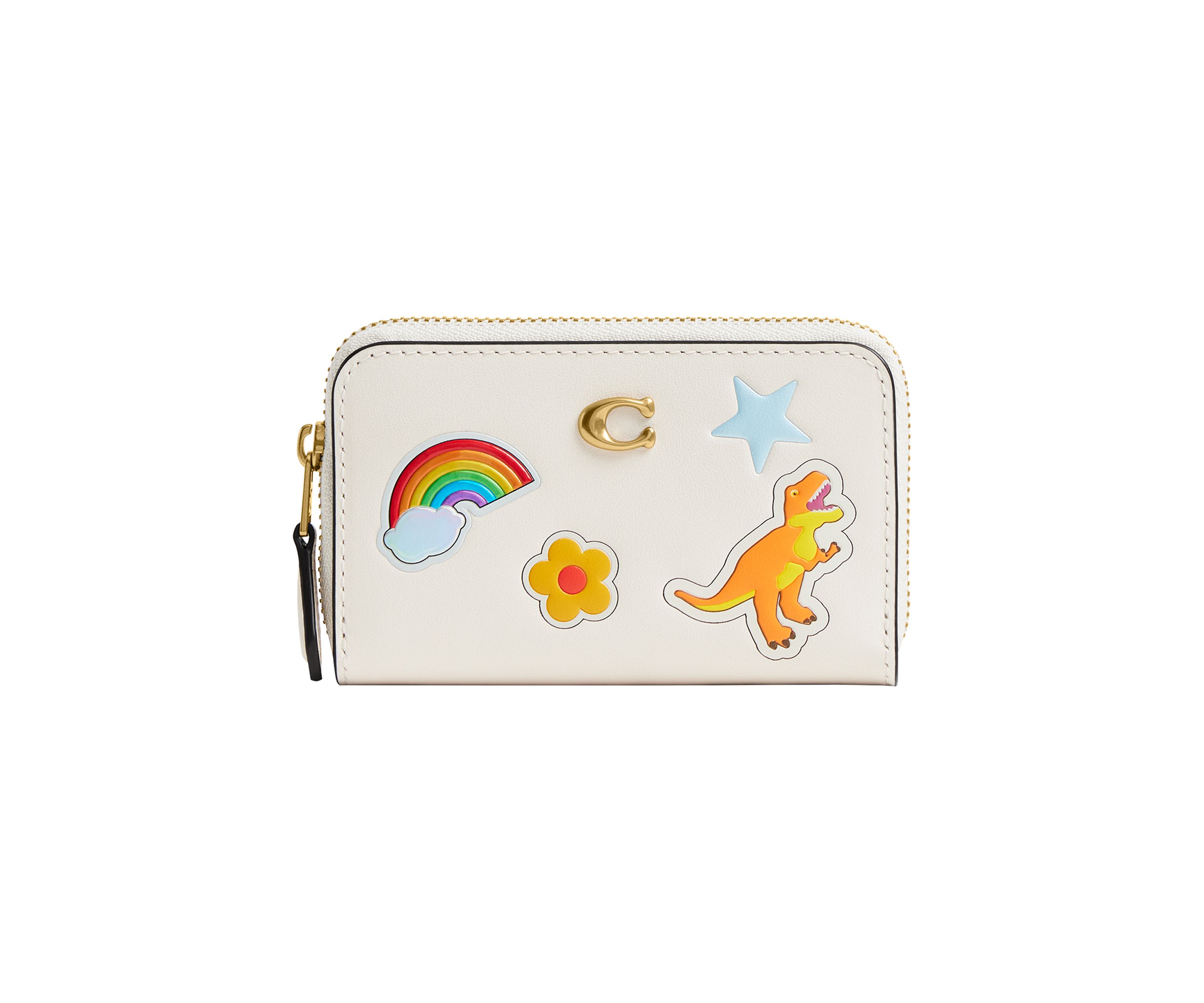 Essential Small Zip Around Card Case with Sticker Print