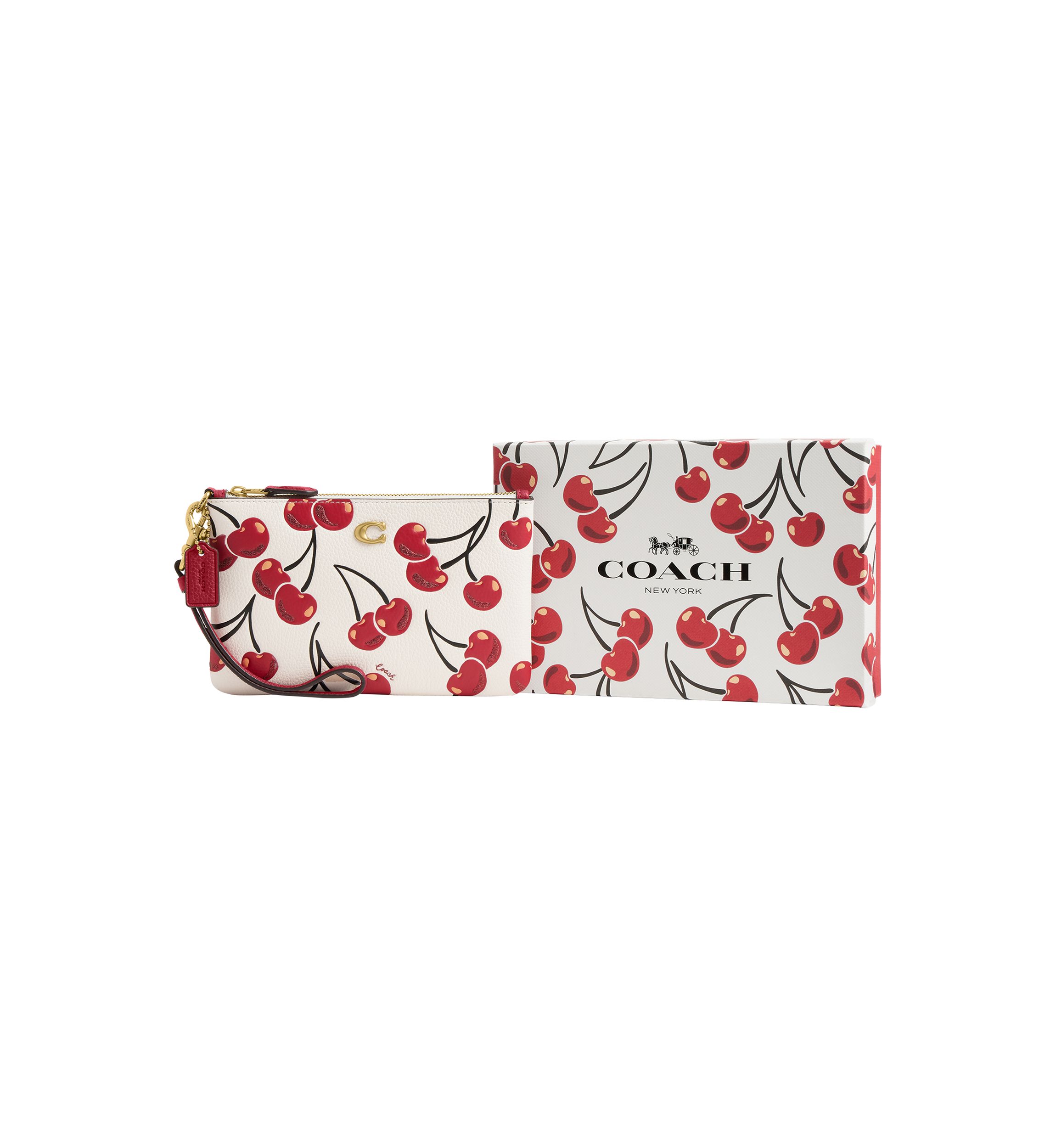 Small Wristlet with Cherry Print