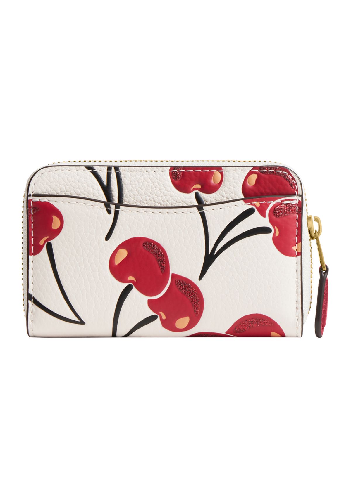 Boxed Essential Small Zip Around Card Case with Cherry Print